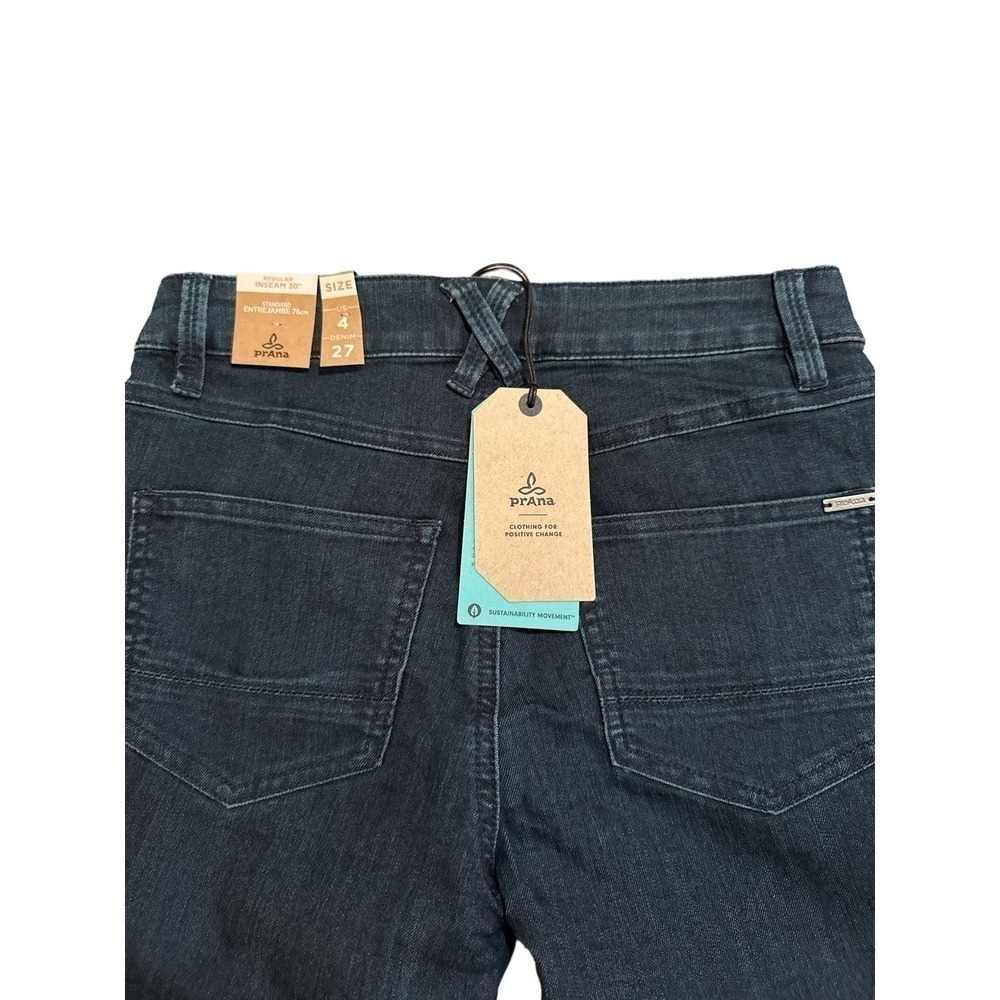 prAna Women's Oday Jean Mid Rise Organic Cotton Stretch Dark Denim Sz 4 Blue NWT - Picture 5 of 6